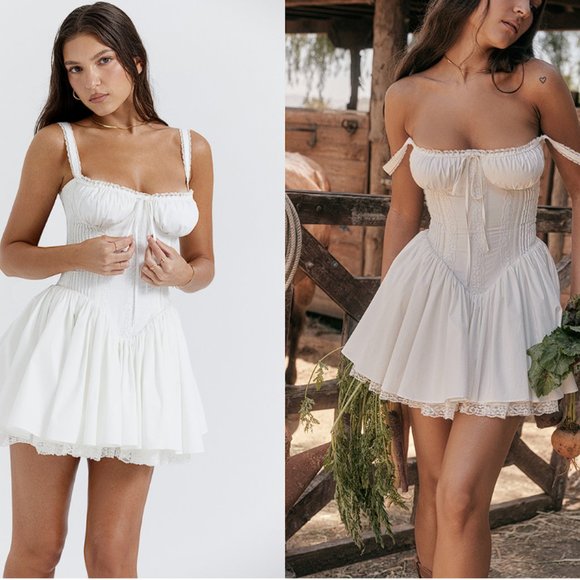 HOUSE OF CB 'Pietra' White Corset Mini Dress NWOT - Picture 3 of 10